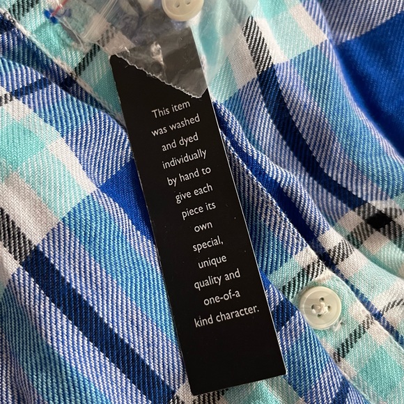 Allen Schwartz Prive Plaid Top Half Button Down Blue NWT Size XS - Picture 6 of 6